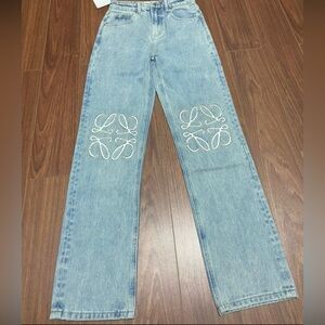 XS Loewe Light wash anagram jeans good as new size 25 jeans